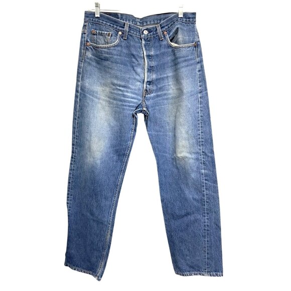Vintage Levis 501 XX Jeans Madein USA Button Fly Shrink to Fit Blue Denim Levi S - Picture 2 of 15